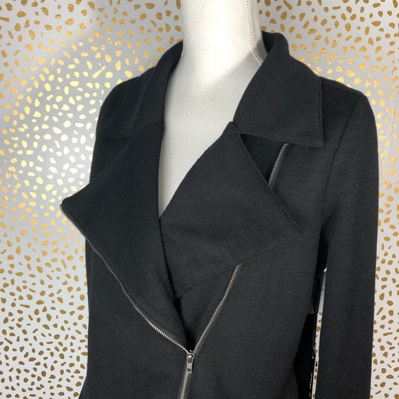 Doe + Rae - Black - Moto - Knit Zipper Jacket - Picture 4 of 7